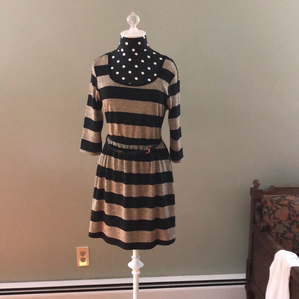 NWT Speechless Black and Gold striped dress.